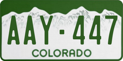 CO license plate AAY447