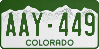 CO license plate AAY449