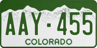 CO license plate AAY455