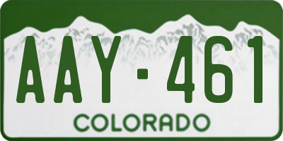 CO license plate AAY461