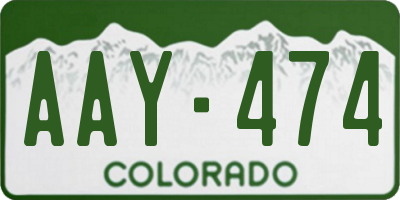 CO license plate AAY474