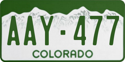 CO license plate AAY477