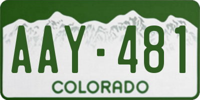 CO license plate AAY481