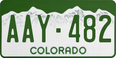 CO license plate AAY482