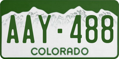 CO license plate AAY488