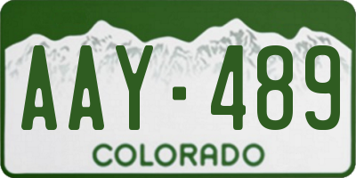 CO license plate AAY489