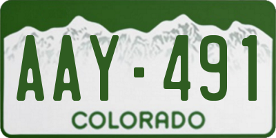 CO license plate AAY491