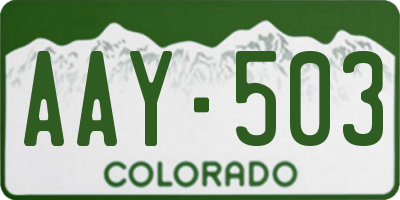 CO license plate AAY503