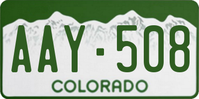 CO license plate AAY508