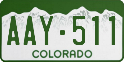 CO license plate AAY511