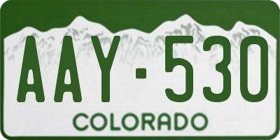 CO license plate AAY530