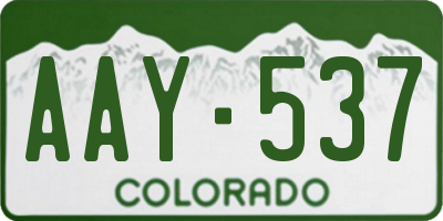 CO license plate AAY537