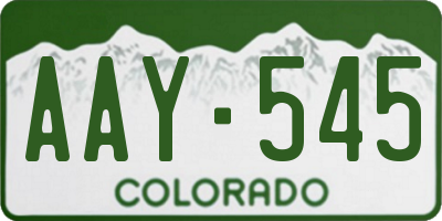 CO license plate AAY545