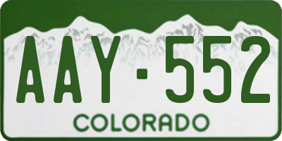 CO license plate AAY552