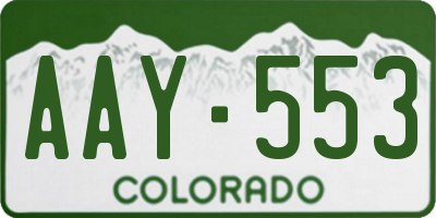 CO license plate AAY553