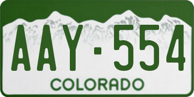 CO license plate AAY554