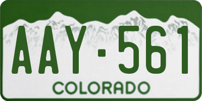 CO license plate AAY561