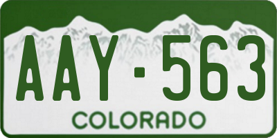 CO license plate AAY563