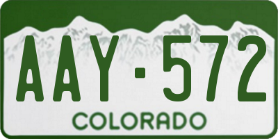CO license plate AAY572