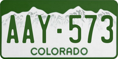 CO license plate AAY573