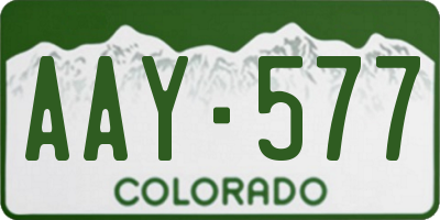 CO license plate AAY577