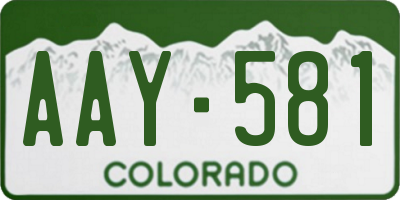 CO license plate AAY581