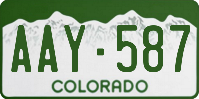 CO license plate AAY587