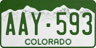 CO license plate AAY593