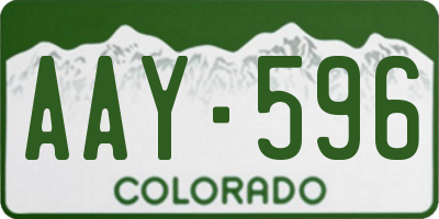 CO license plate AAY596