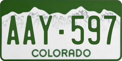 CO license plate AAY597