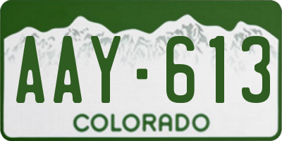 CO license plate AAY613
