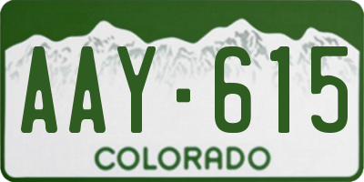 CO license plate AAY615