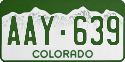 CO license plate AAY639