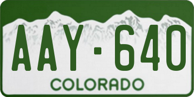 CO license plate AAY640