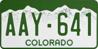CO license plate AAY641
