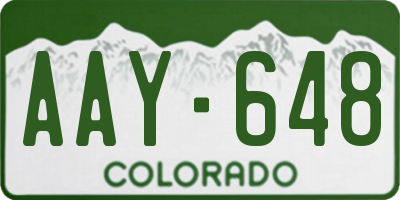 CO license plate AAY648