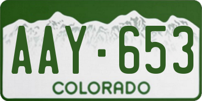 CO license plate AAY653