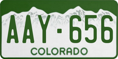 CO license plate AAY656
