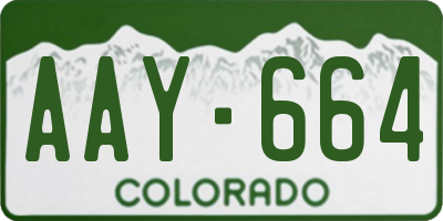 CO license plate AAY664