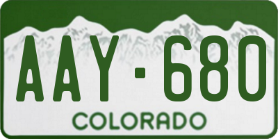 CO license plate AAY680