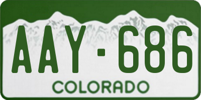 CO license plate AAY686