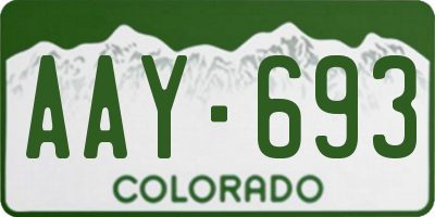 CO license plate AAY693