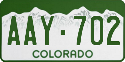 CO license plate AAY702