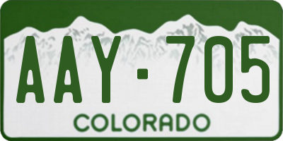 CO license plate AAY705