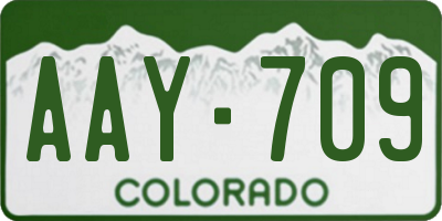 CO license plate AAY709
