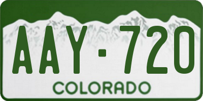 CO license plate AAY720