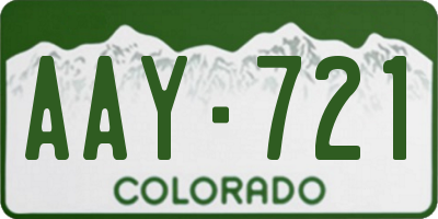 CO license plate AAY721