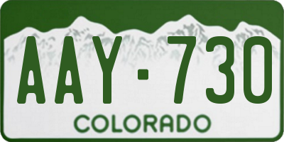 CO license plate AAY730