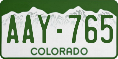 CO license plate AAY765