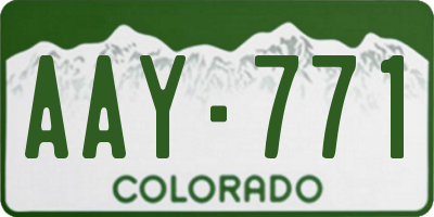 CO license plate AAY771